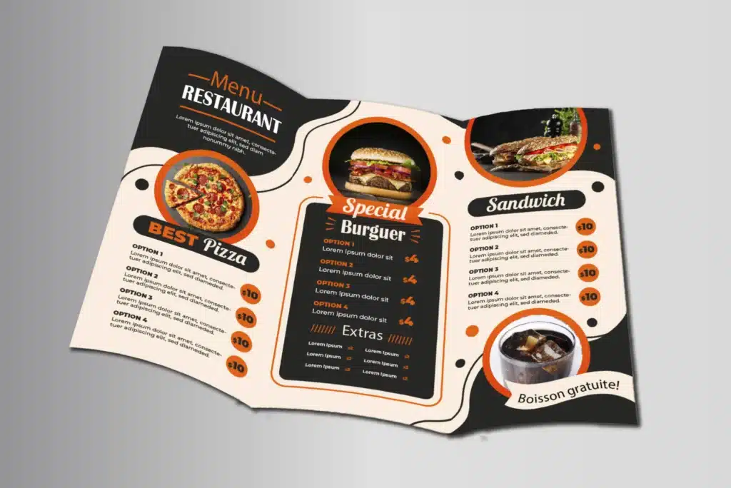 menu des restaurant